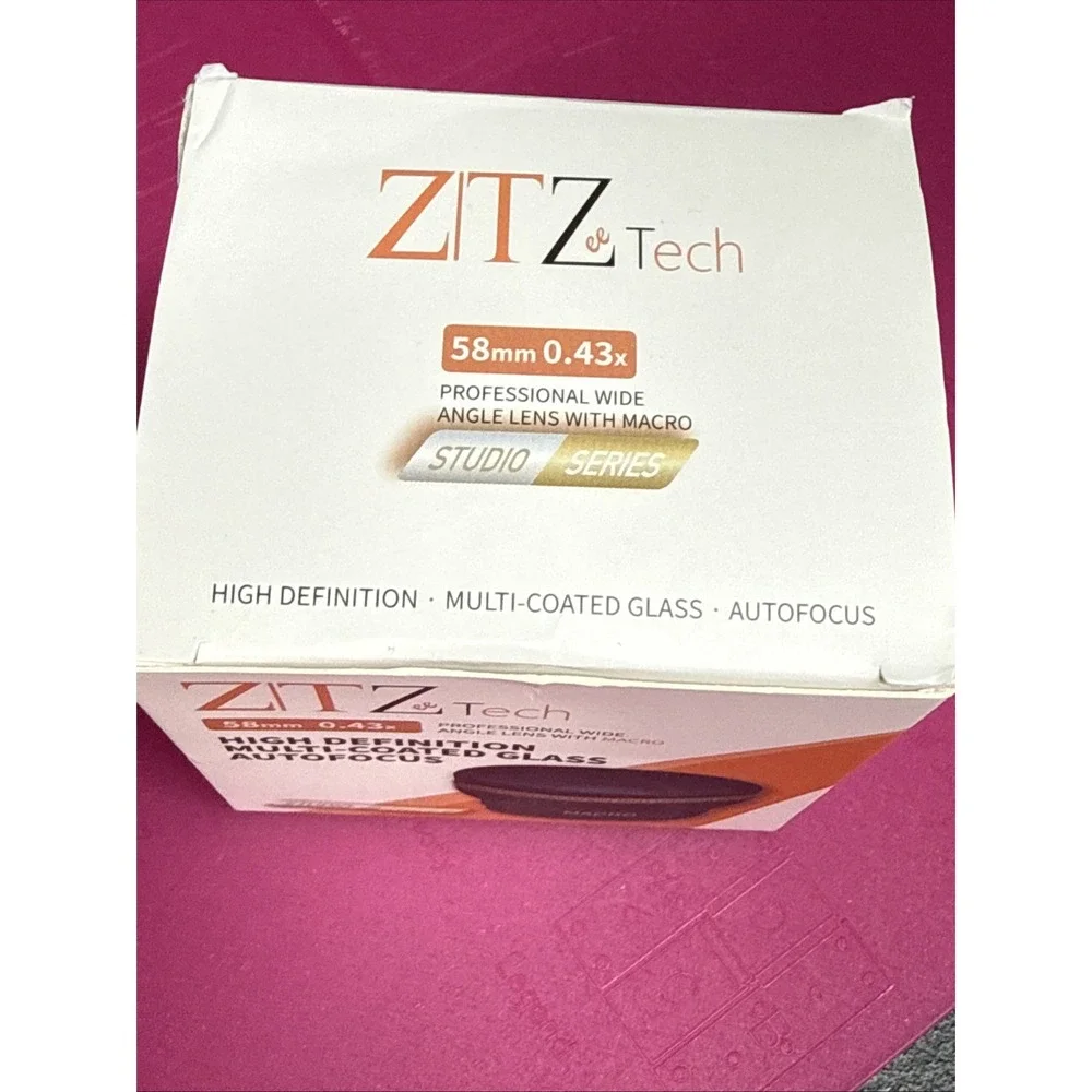 New ZTZ Tech Professional Wide Angle Lens w Macro 58mm x .43x Studio Series